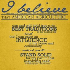 Fifth paragraph of the National FFA Creed